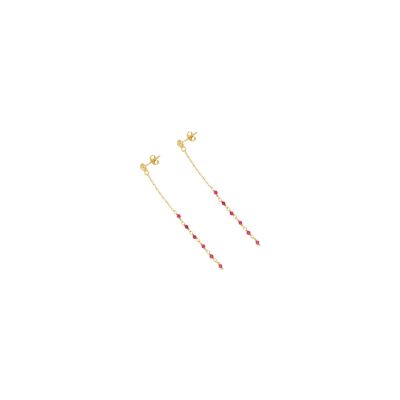Boucles d'oreilles Une A Une Pondichery en laiton doré et agate