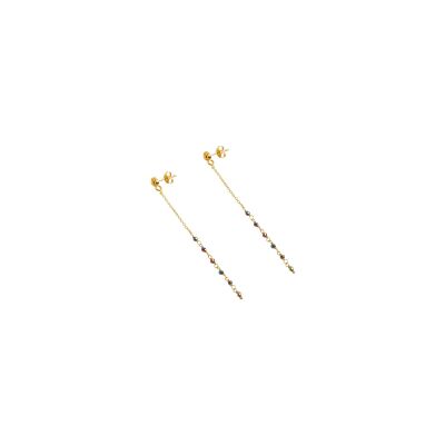 Boucles d'oreilles Une A Une Pondichery en laiton doré et hématite