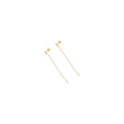 Boucles d'oreilles Une A Une Pondichery en laiton doré et agate