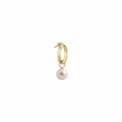 Boucle d'oreille Claverin Pure unitaire simply en or jaune et perle blanche