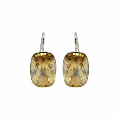 Boucles d'oreilles Indicolite Jasmine en argent rhodié et cristaux