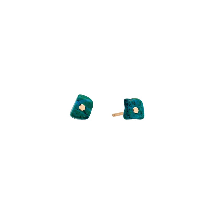 GINETTE NY JALA earrings, rose gold and chrysocolla