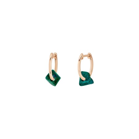 Boucles d'oreilles GINETTE NY JALA en or rose et chrysocolle