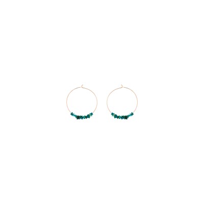 Boucles d'oreilles pendantes GINETTE NY JALA en or rose et chrysocolle