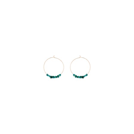 Boucles d'oreilles pendantes GINETTE NY JALA en or rose et chrysocolle