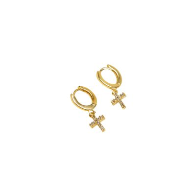 Boucles d'oreilles Une A Une Étoile en laiton doré et zircons
