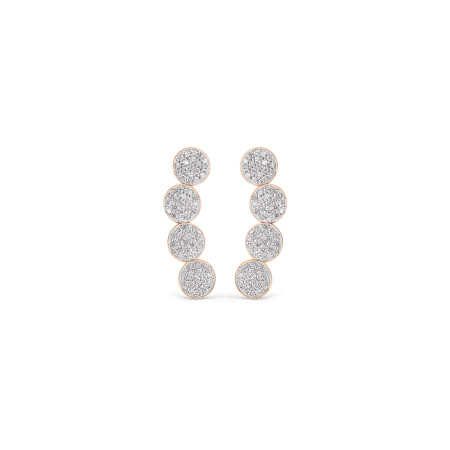 GINETTE NY MINI EVER arc earrings, rose gold, diamonds