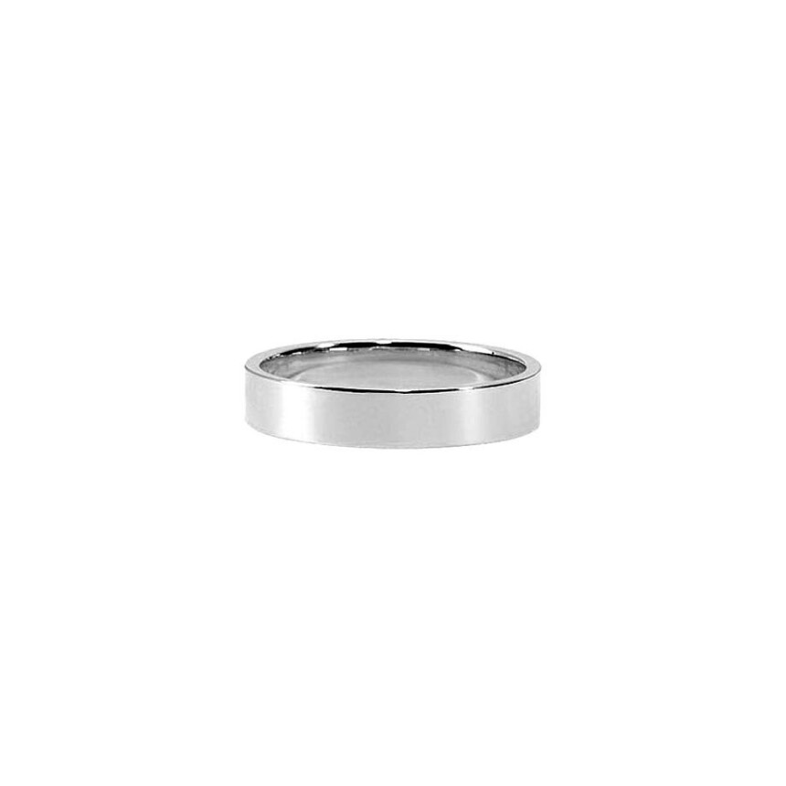 Ferret Ruban 4mm wedding band in palladium-coated white gold