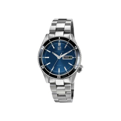 Montre March LA.B BONZER ELECTRIQUE 41 MM - OCEAN - Acier Brossé 3 Maillons