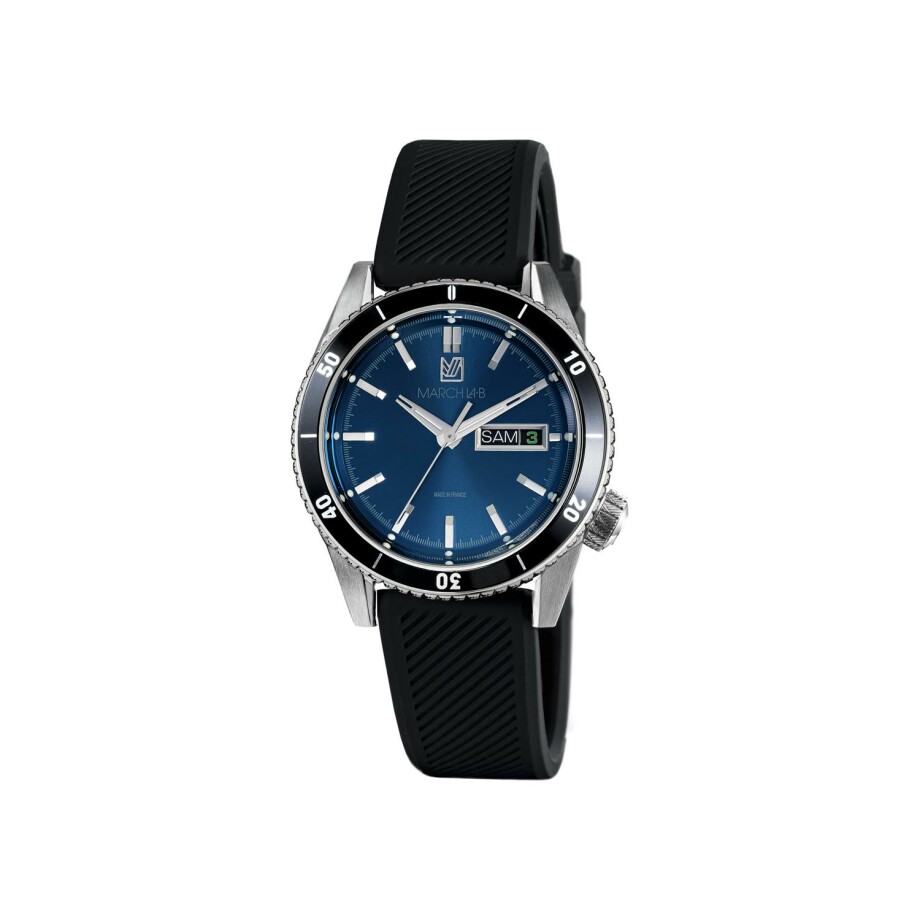 March LA.B BONZER ELECTRIC 41 MM Watch - OCEAN - Black silicone