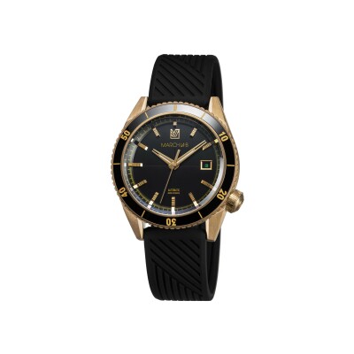 Montre March LA.B Bonzer Automatique- Bronze - Silicone Noir