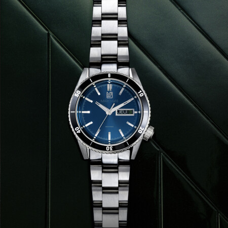 Montre March LA.B BONZER ELECTRIQUE 41 MM - OCEAN - Acier Brossé 3 Maillons