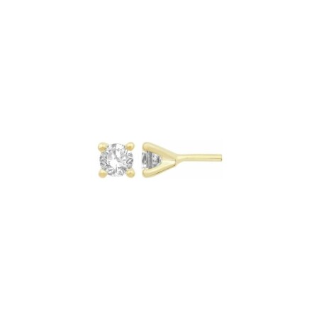 Boucles d'oreilles en or jaune et diamants 4 Griffes de 0.30ct