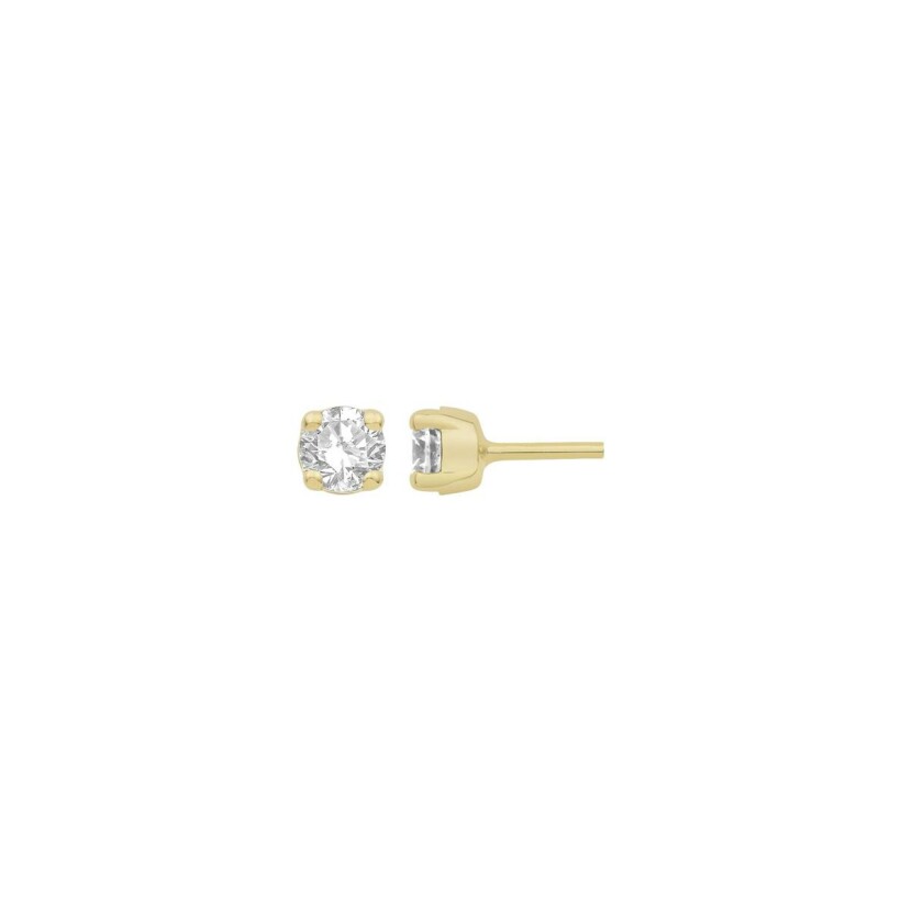 Boucles d'oreilles en or jaune et diamants de 0.50ct