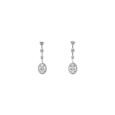 Boucles d'oreilles Isabelle Barrier en or blanc et diamants naturels
