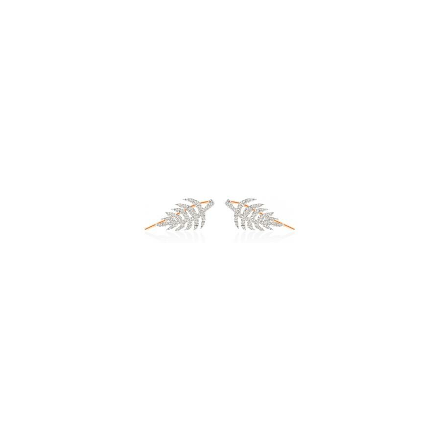 Boucles d'oreilles GINETTE NY MAAME SPRING en or rose et diamants