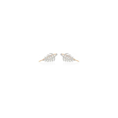 Boucles d'oreilles GINETTE NY MAAME SPRING en or rose et diamants