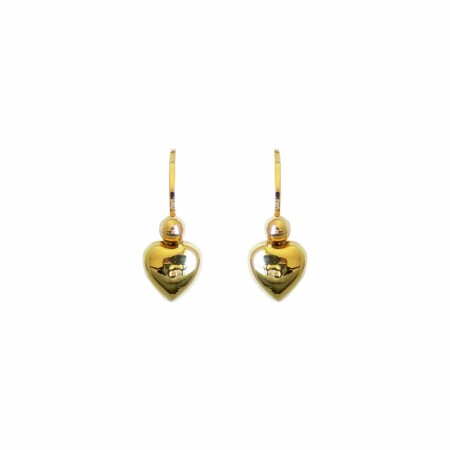 Boucles d'oreilles coeur en or jaune