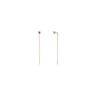 Boucles d'oreilles Une A Une Crystal en laiton doré