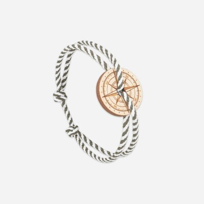Bracelet sur cordon Le Vent à la Française Rose des vents en bois