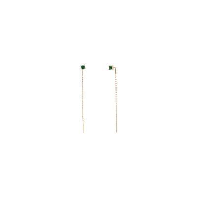 Boucles d'oreilles Une A Une Crystal en laiton doré