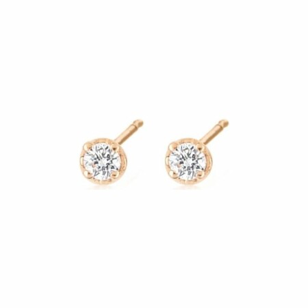 Boucles d'oreilles GINETTE NY TINY BELLS en or rose et diamants