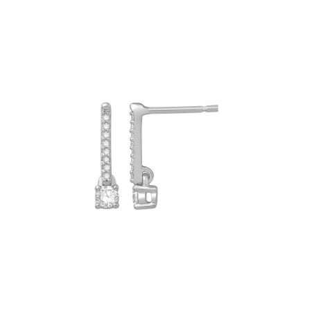 Boucles d'oreilles en or blanc et diamants de 0.27ct