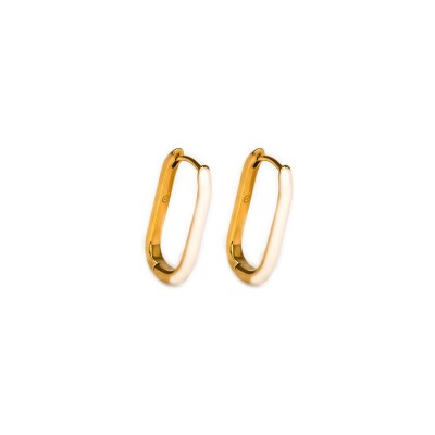 Boucles d'oreilles Simone à Bordeaux Les Gracieuses Beige en métal doré émaillé