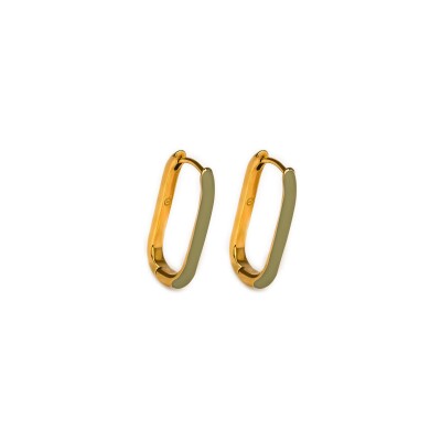 Boucles d'oreilles Simone à Bordeaux Les Gracieuses Kaki en métal doré émaillé