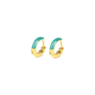 Boucles d'oreilles Simone à Bordeaux Les Attachantes Aqua en acier et métal doré émaillé