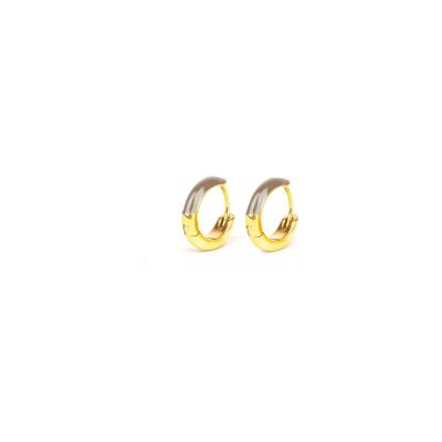 Boucles d'oreilles Simone à Bordeaux Les Attachantes Moccha en acier et métal doré émaillé