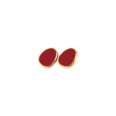 Boucles d'oreilles Simone à Bordeaux Les Délicieuses Cerise en métal doré émaillé