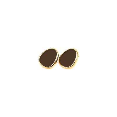 Boucles d'oreilles Simone à Bordeaux Les Délicieuses Chocolat en métal doré émaillé