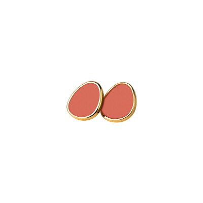 Boucles d'oreilles Simone à Bordeaux Les Delicieuses Corail en métal doré émaillé