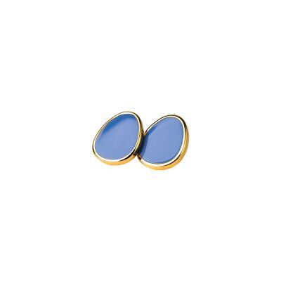 Boucles d'oreilles Simone à Bordeaux Les Delicieuses Denim en métal doré émaillé