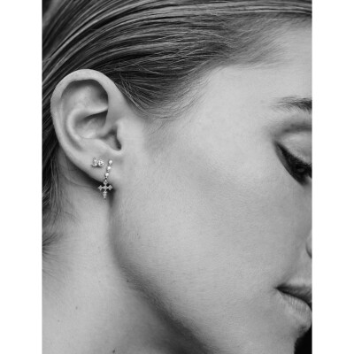 Boucles d'oreilles Stone Paris Blood Diamonds en or blanc et diamants