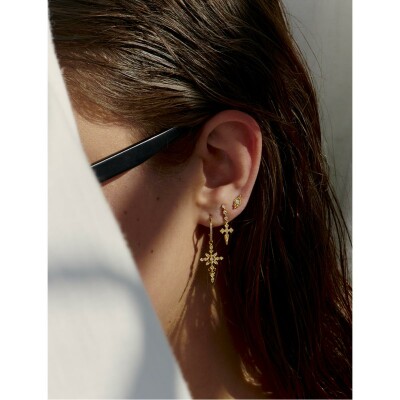 Boucles d'oreilles Stone Paris Blood Diamonds en or blanc et diamants