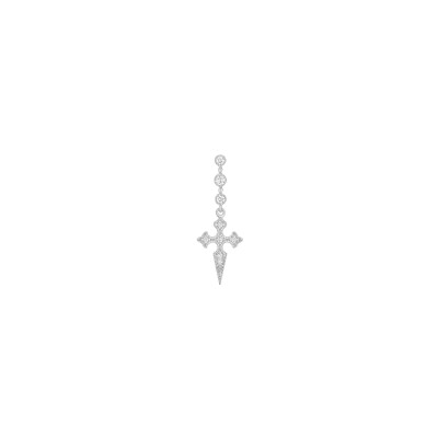Boucles d'oreilles Stone Paris Blood Diamonds en or blanc et diamants