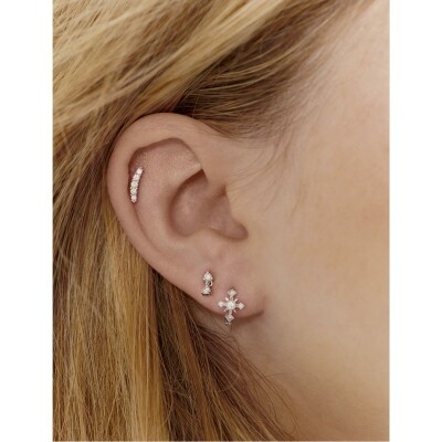 Boucles d'oreilles Stone Paris Infinity en or blanc et diamants