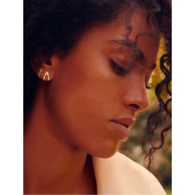 Boucles d'oreilles Stone Paris Metropolis en or blanc et diamants