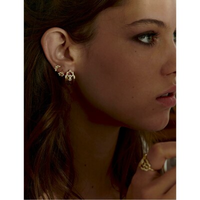 Boucles d'oreilles Stone Paris Nude en or blanc et diamants