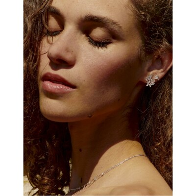 Boucles d'oreilles Stone Paris Stella en or rose et diamants