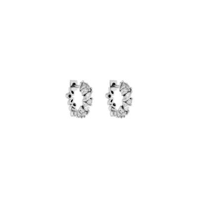 Boucles d'oreilles créoles Indygo Jewels Hype en or blanc et diamants