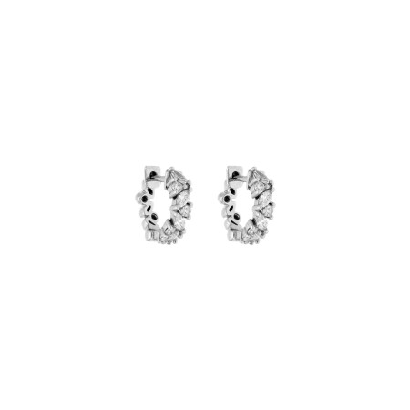 Boucles d'oreilles créoles Indygo Jewels Hype en or blanc et diamants