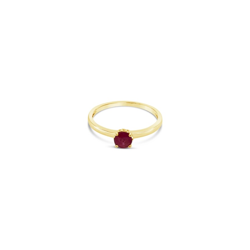 Bague Gringoire Joaillerie en or jaune et rubis