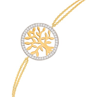 Bracelet or jaune et diamants