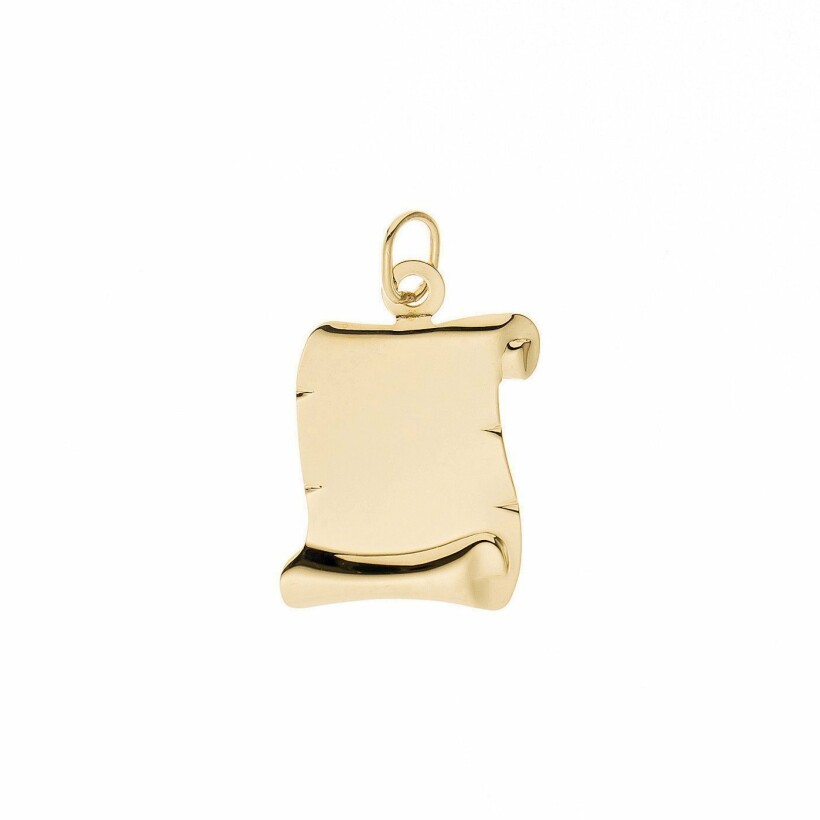 Pendentif parchemin en or jaune