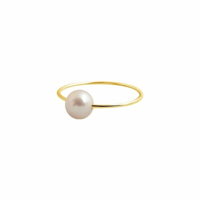 Bague Claverin Simply Pearly en or jaune et perle blanche