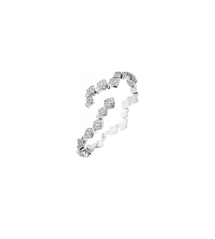 Akillis Python bracelet in white gold and diamonds