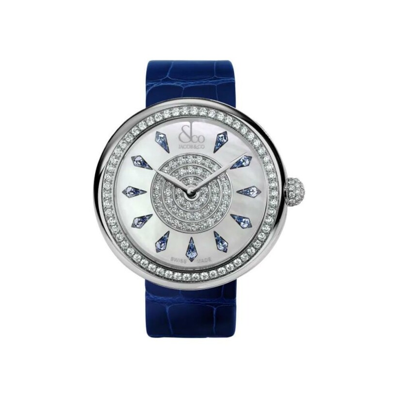 Jacob & co Brilliant One Row Blue Sapphires 38mm watch